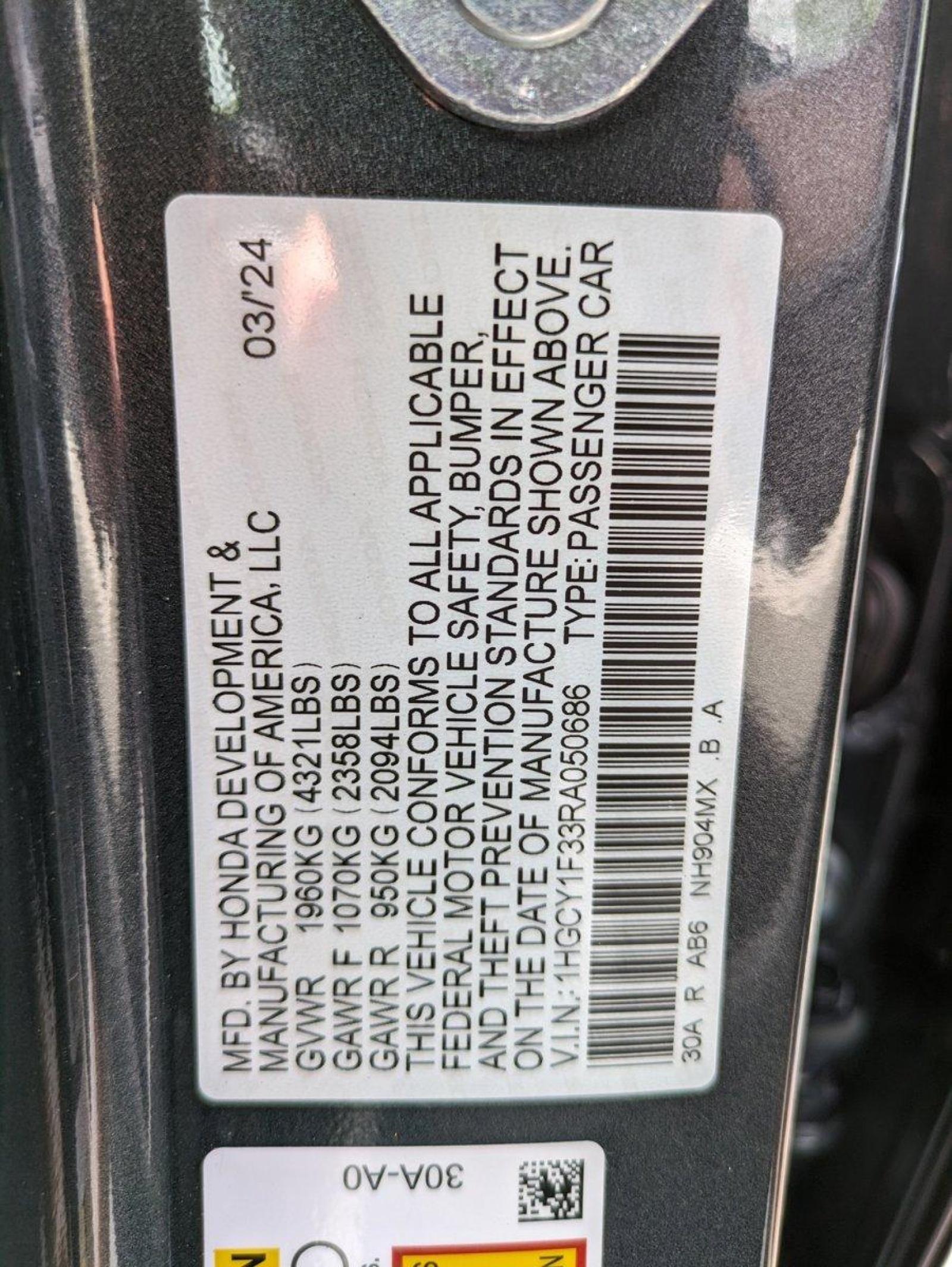 2024 Honda Accord Sedan Vehicle Photo in Sanford, FL 32771