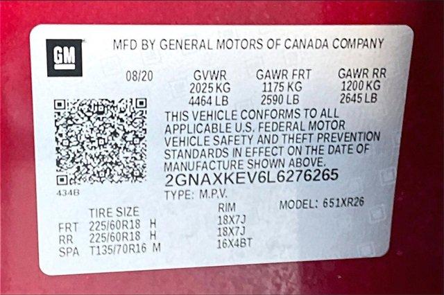 2020 Chevrolet Equinox Vehicle Photo in TOPEKA, KS 66609-0000