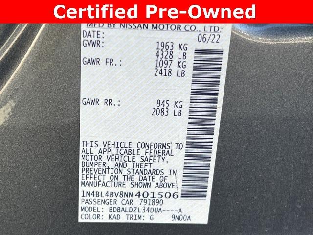 2022 Nissan Altima Vehicle Photo in Tulsa, OK 74129