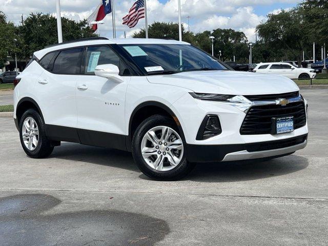 Certified 2022 Chevrolet Blazer 2LT with VIN 3GNKBCR40NS208672 for sale in Jersey Village, TX