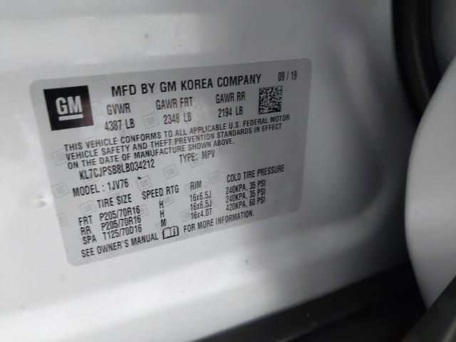 2020 Chevrolet Trax Vehicle Photo in WENTZVILLE, MO 63385-1017