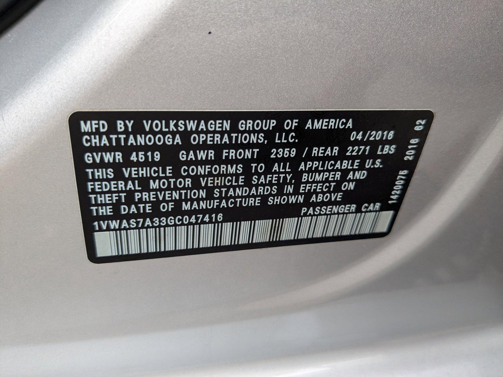 2016 Volkswagen Passat Vehicle Photo in MIAMI, FL 33134-2699