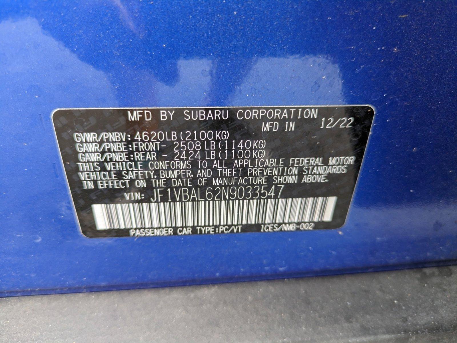 2022 Subaru WRX Vehicle Photo in Sanford, FL 32771