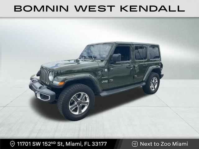 Used 2021 Jeep Wrangler Unlimited Sahara with VIN 1C4HJXEN1MW613969 for sale in Miami, FL