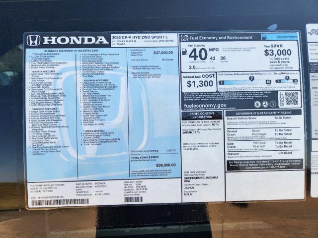 2025 Honda CR-V Hybrid Vehicle Photo in Denison, TX 75020