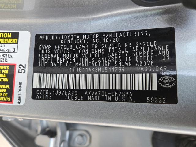 2021 Toyota Camry Vehicle Photo in WEATHERFORD, TX 76087