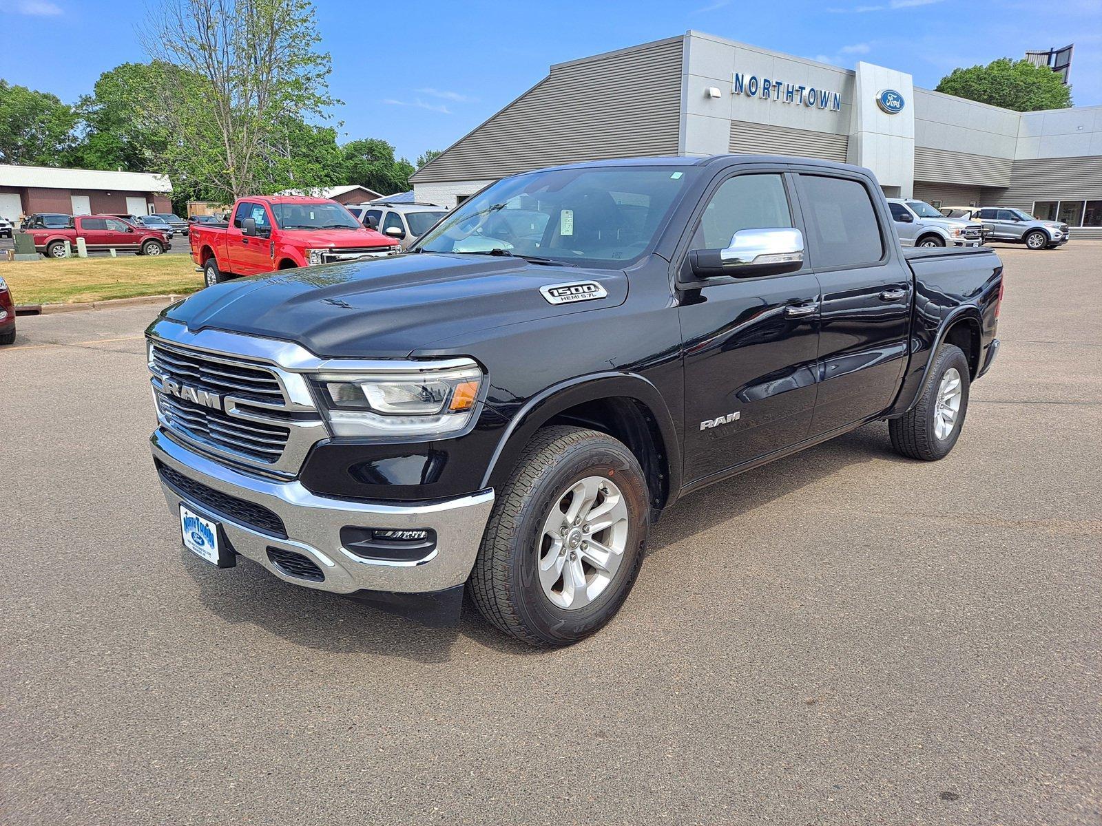 Used 2021 RAM Ram 1500 Pickup Laramie with VIN 1C6SRFJT1MN679626 for sale in Menomonie, WI