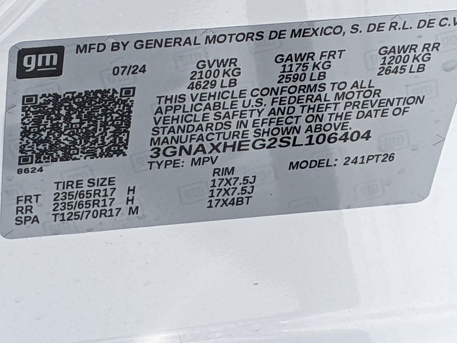 2025 Chevrolet Equinox Vehicle Photo in PEMBROKE PINES, FL 33024-6534