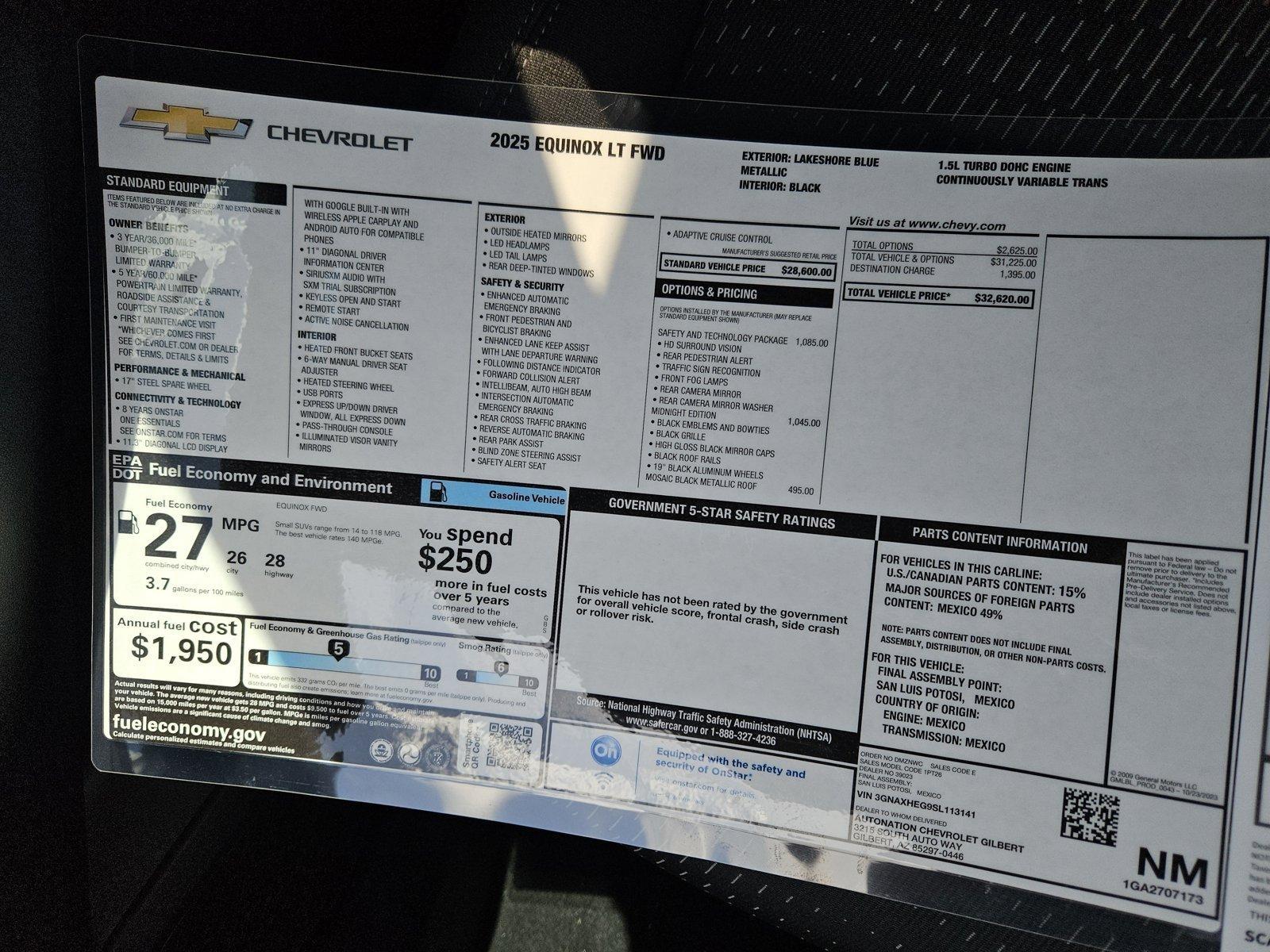 2025 Chevrolet Equinox Vehicle Photo in GILBERT, AZ 85297-0446