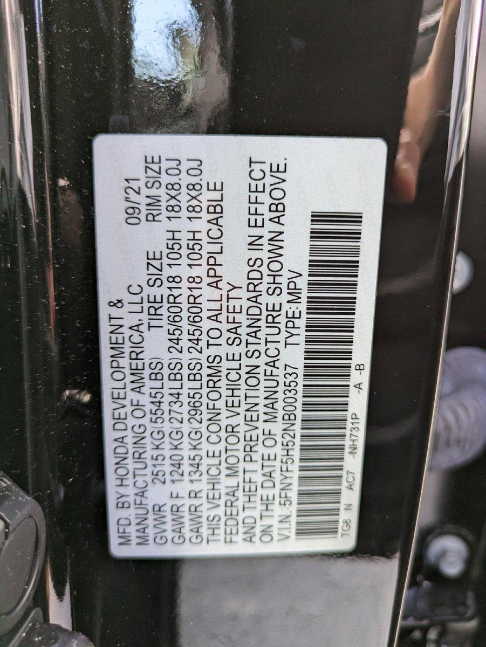 2022 Honda Pilot Vehicle Photo in Sanford, FL 32771