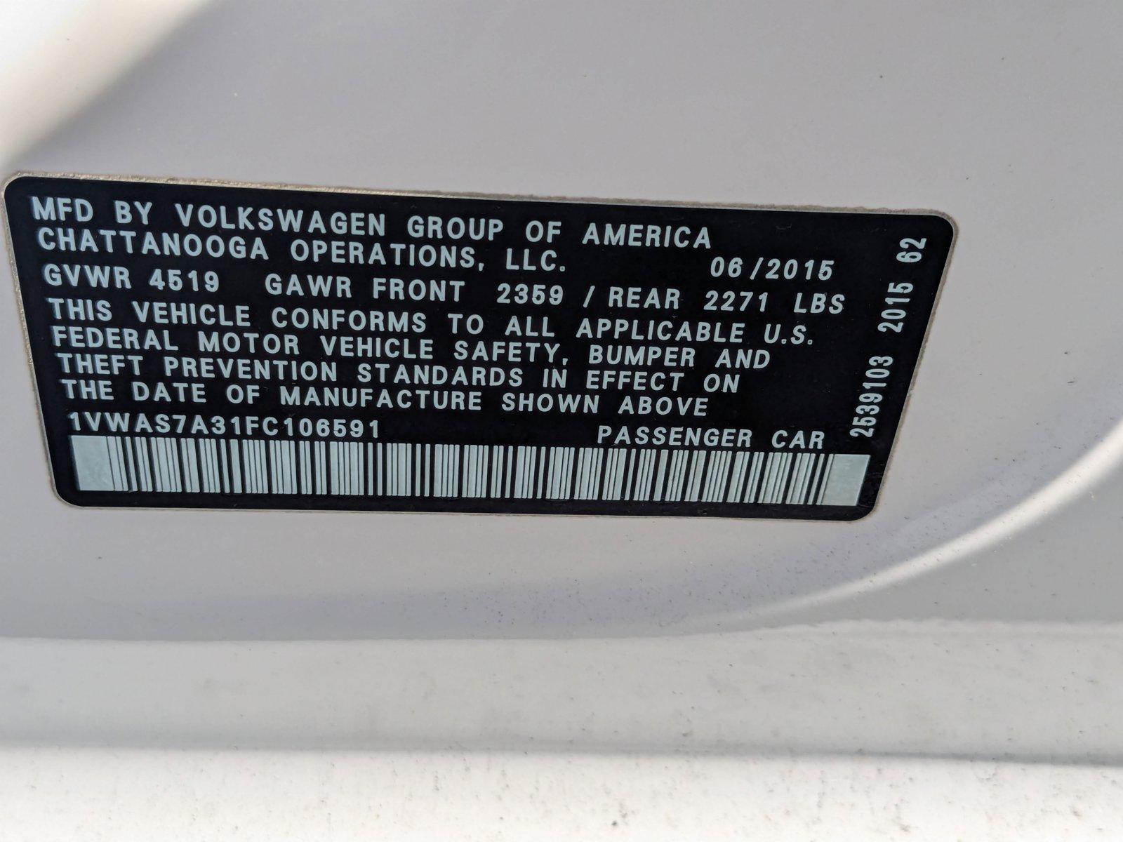 2015 Volkswagen Passat Vehicle Photo in Miami, FL 33135