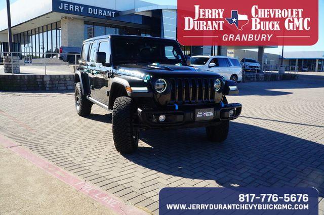 Used 2021 Jeep Wrangler Unlimited Rubicon 4XE with VIN 1C4JJXR63MW643074 for sale in Granbury, TX