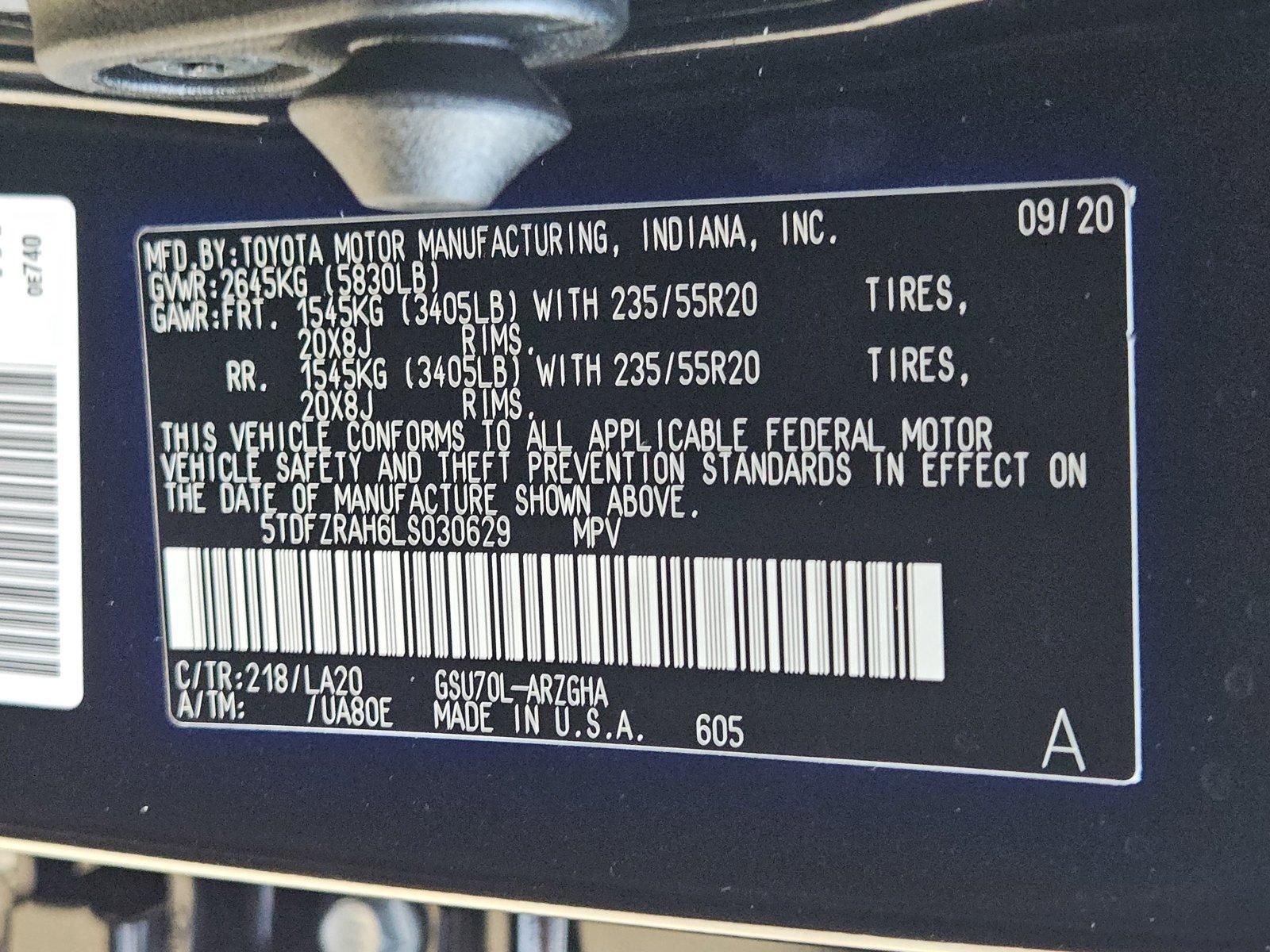 2020 Toyota Highlander Vehicle Photo in MESA, AZ 85206-4395