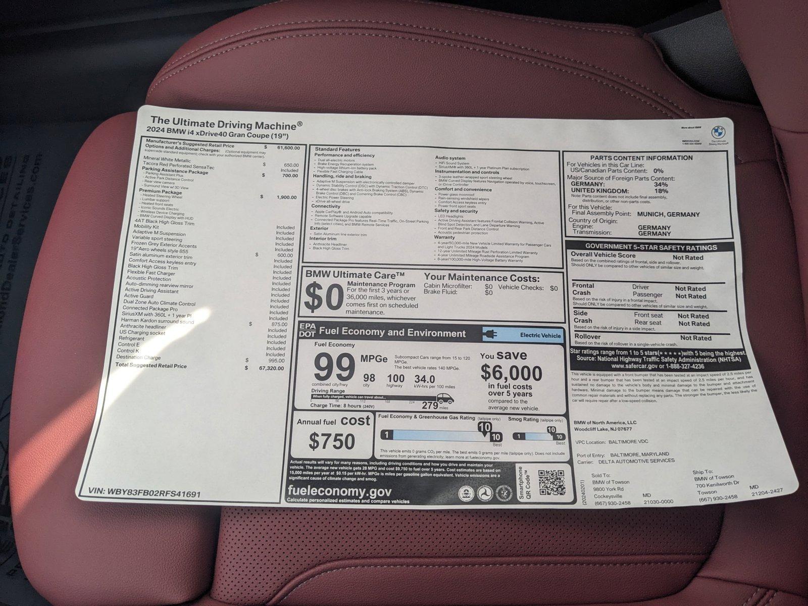 2024 BMW i4 Vehicle Photo in Towson, MD 21204