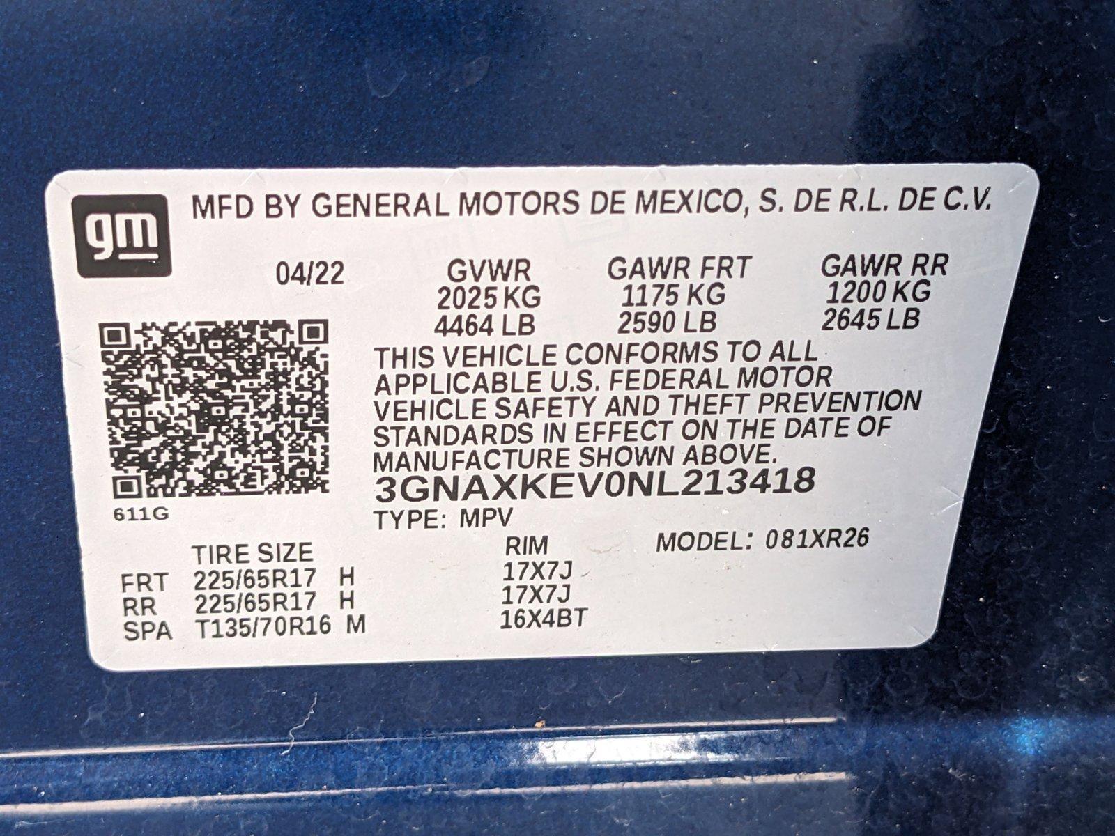 2022 Chevrolet Equinox Vehicle Photo in GREENACRES, FL 33463-3207