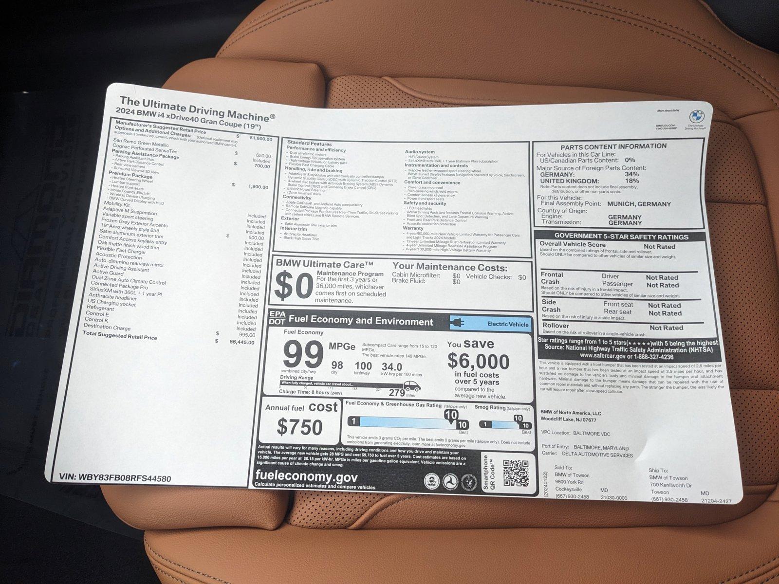 2024 BMW i4 Vehicle Photo in Towson, MD 21204