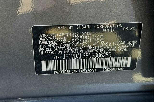 2022 Subaru WRX Vehicle Photo in ELK GROVE, CA 95757-8703