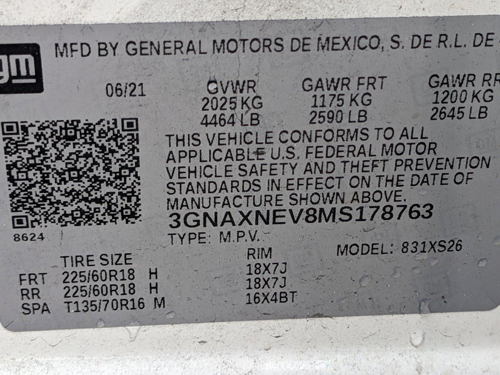 2021 Chevrolet Equinox Vehicle Photo in GREENACRES, FL 33463-3207