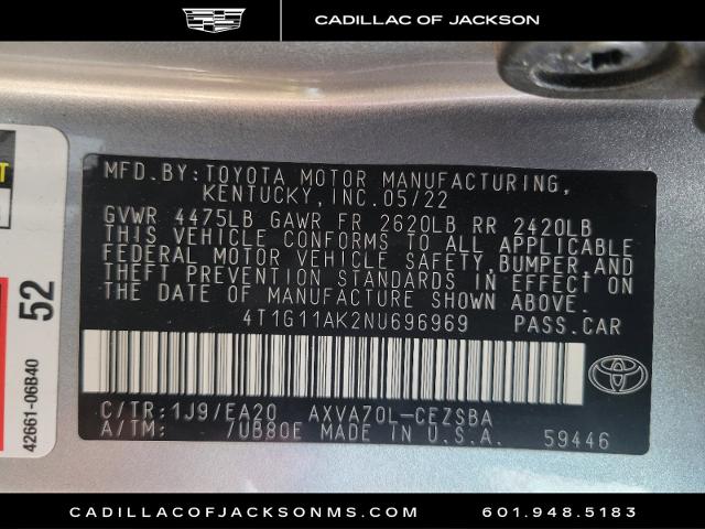 2022 Toyota Camry Vehicle Photo in RIDGELAND, MS 39157-4406