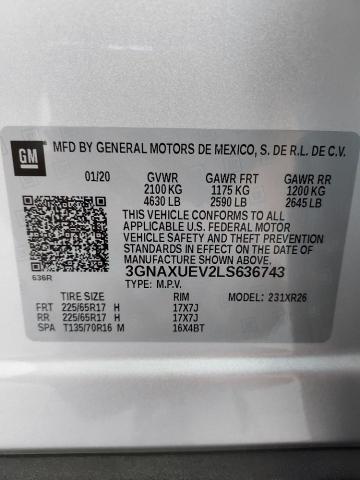 2020 Chevrolet Equinox Vehicle Photo in OSHKOSH, WI 54904-7811