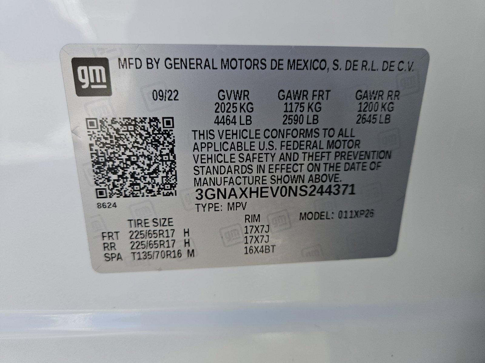 2022 Chevrolet Equinox Vehicle Photo in CORPUS CHRISTI, TX 78416-1100