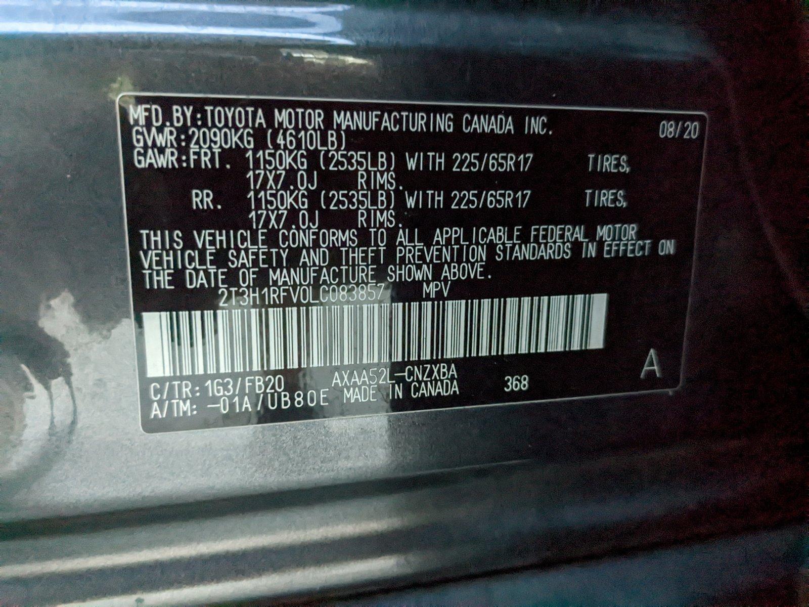 2020 Toyota RAV4 Vehicle Photo in MIAMI, FL 33172-3015