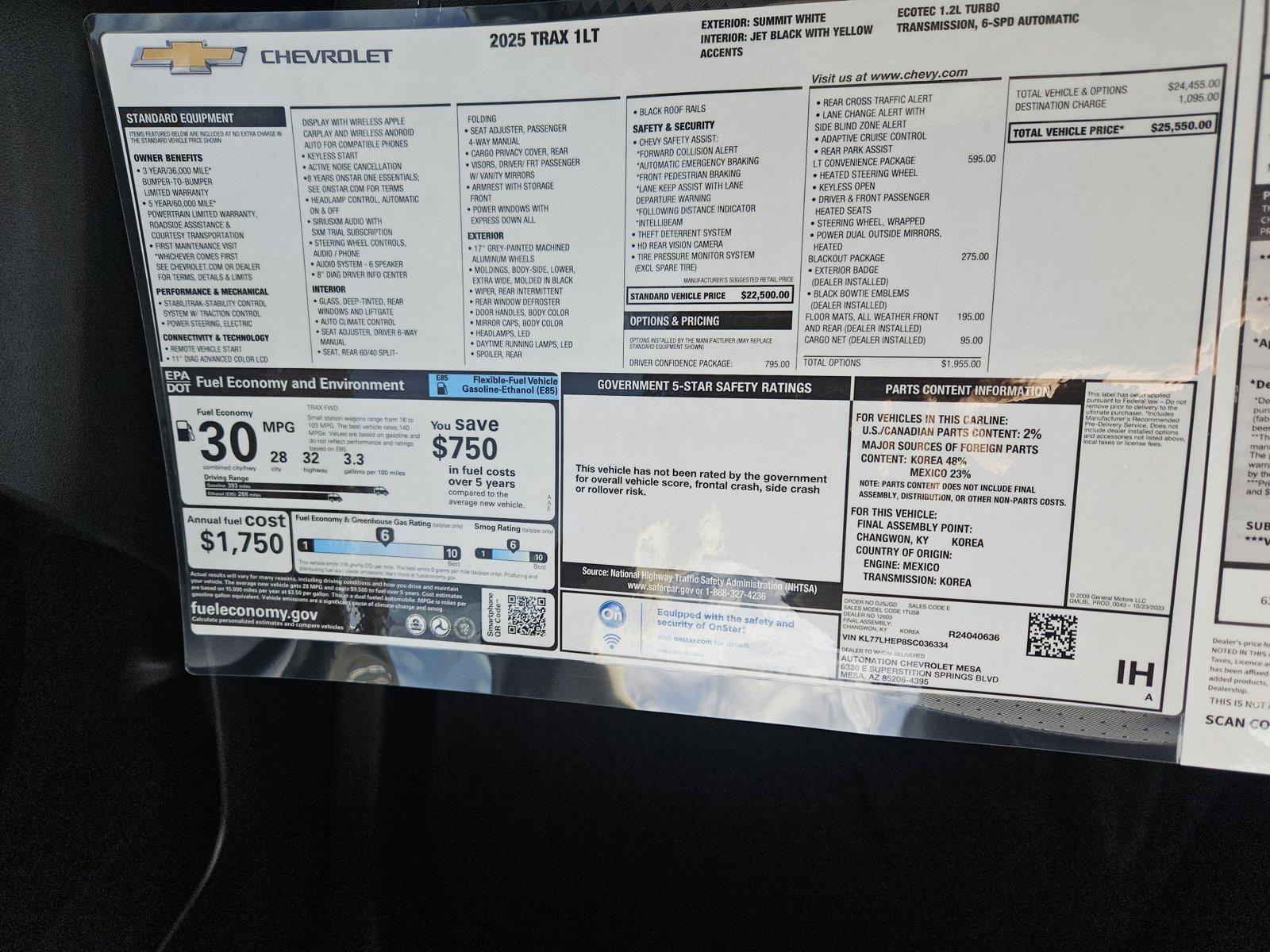 2025 Chevrolet Trax Vehicle Photo in MESA, AZ 85206-4395