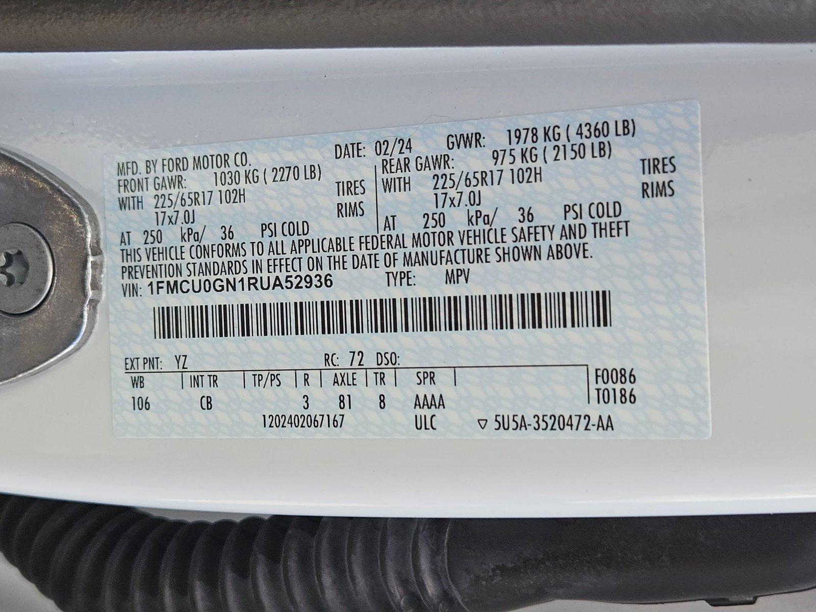 2024 Ford Escape Vehicle Photo in GILBERT, AZ 85297-0446