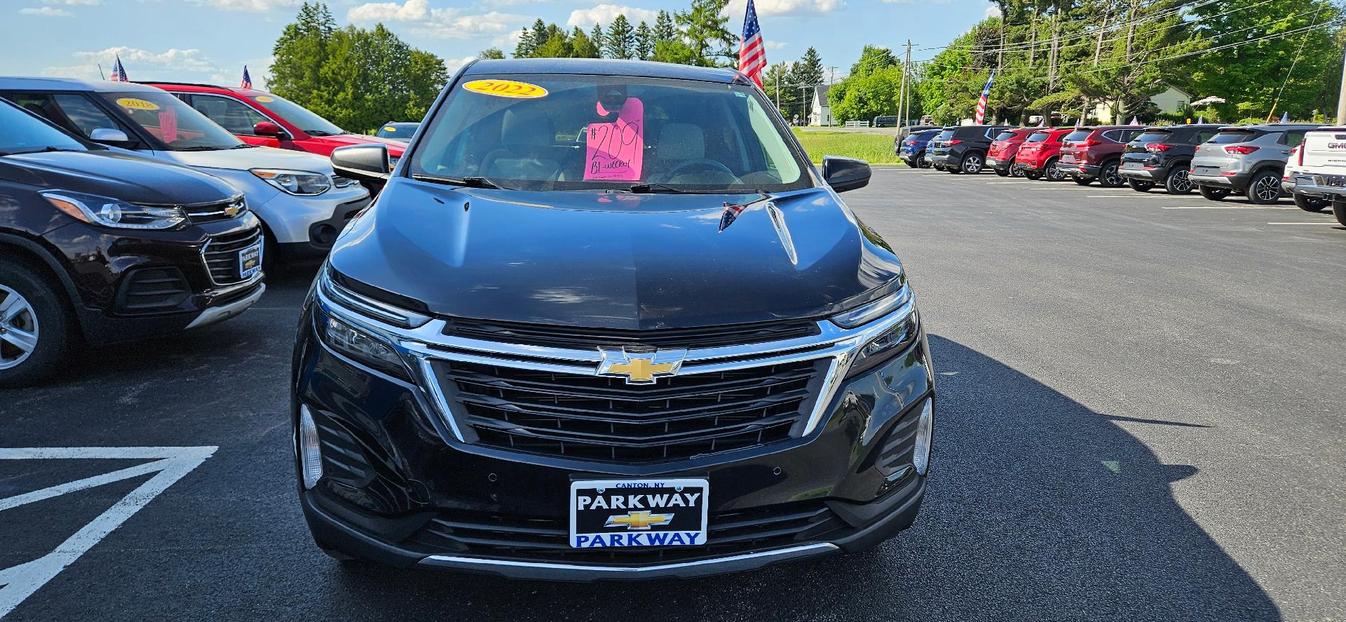 Used 2022 Chevrolet Equinox LT with VIN 3GNAXTEV7NL133118 for sale in Canton, NY