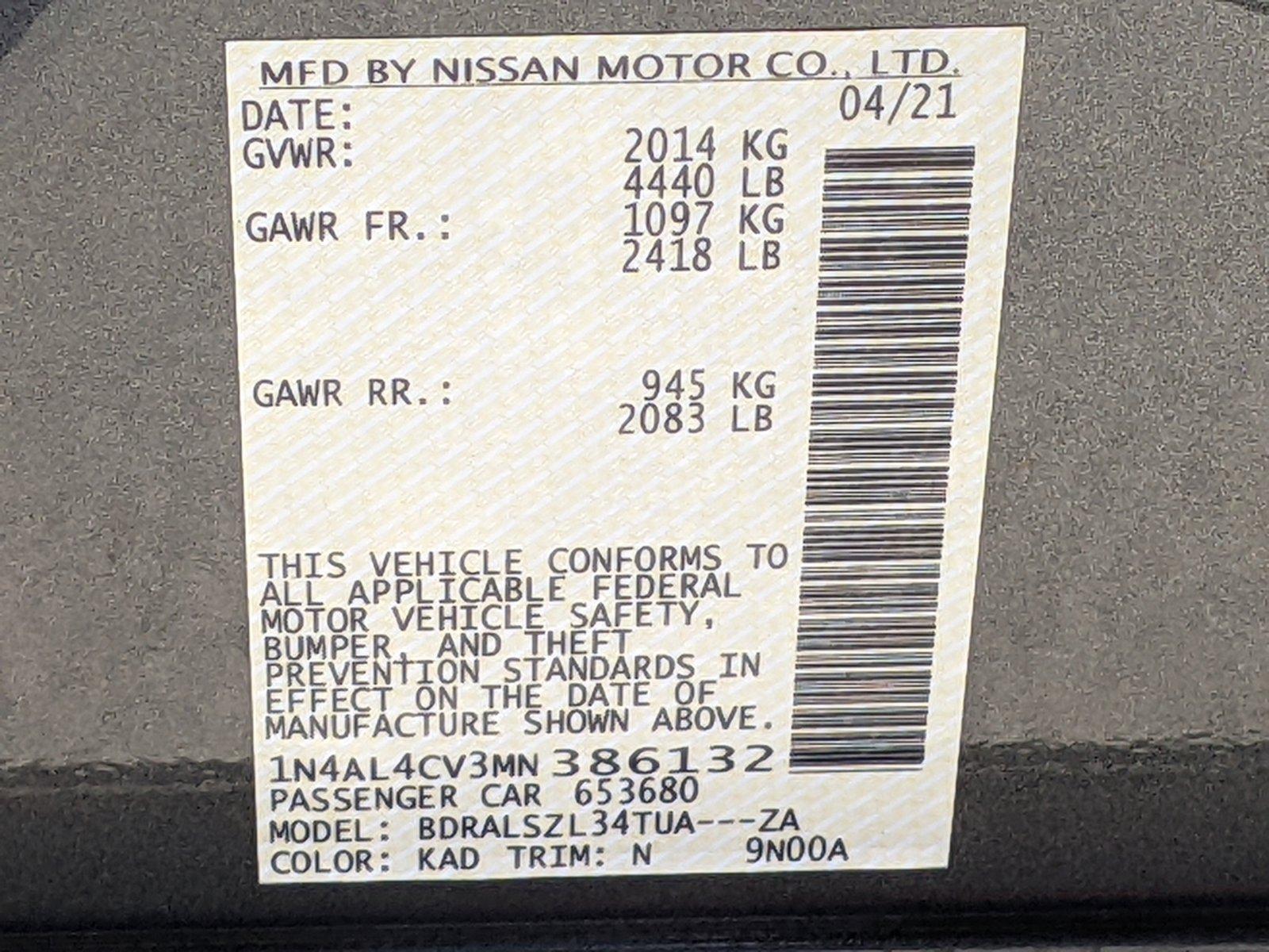 2021 Nissan Altima Vehicle Photo in MIAMI, FL 33172-3015