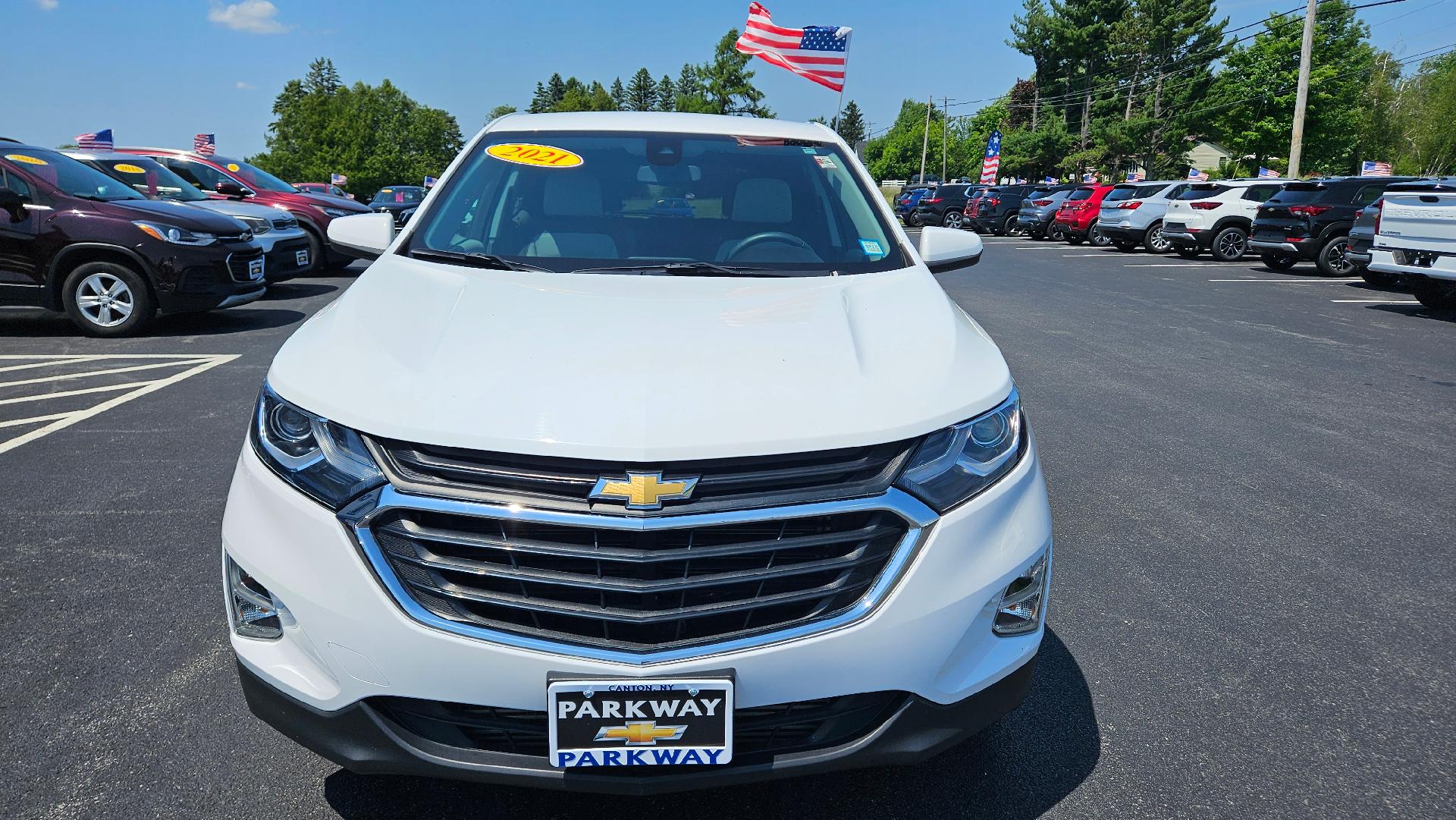 Used 2021 Chevrolet Equinox LT with VIN 3GNAXUEV3MS117850 for sale in Canton, NY