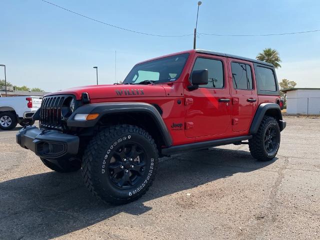 Used 2021 Jeep Wrangler Unlimited Willys with VIN 1C4HJXDN5MW554149 for sale in Coolidge, AZ