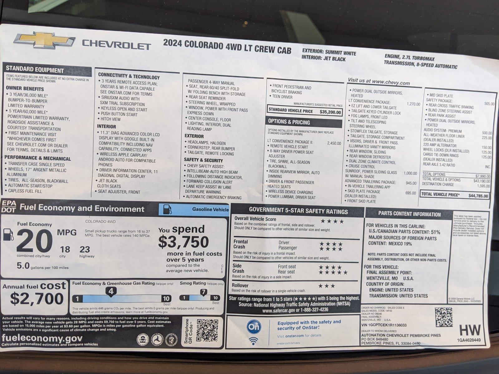 2024 Chevrolet Colorado Vehicle Photo in PEMBROKE PINES, FL 33024-6534