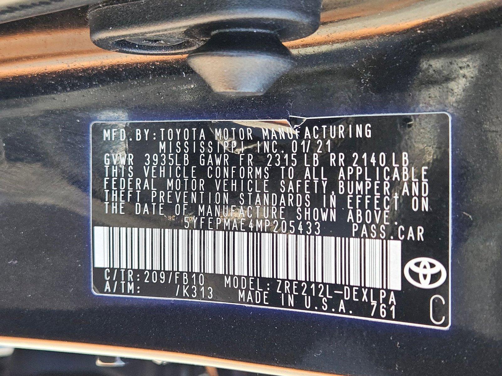 2021 Toyota Corolla Vehicle Photo in GILBERT, AZ 85297-0446