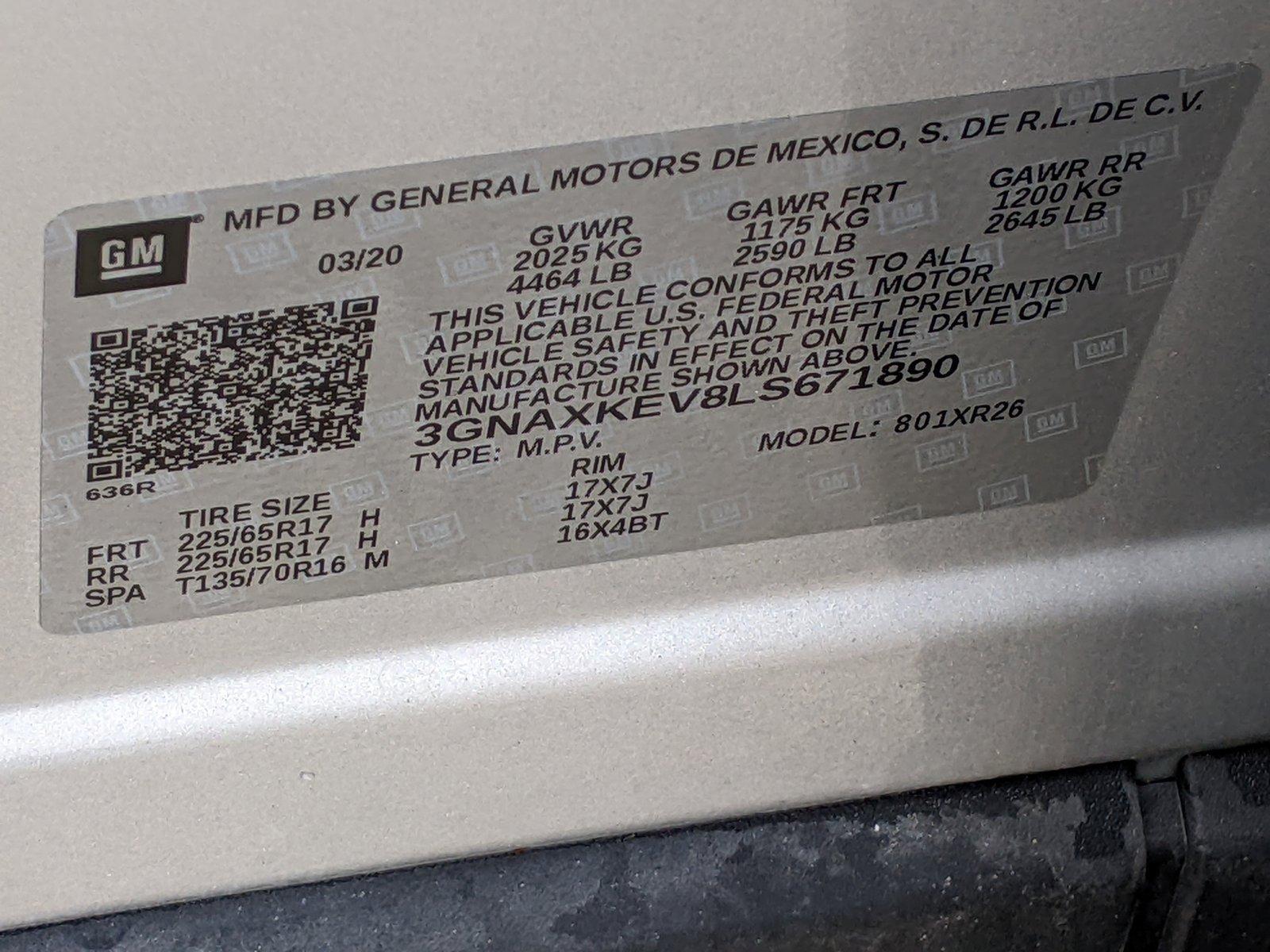 2020 Chevrolet Equinox Vehicle Photo in PEMBROKE PINES, FL 33024-6534