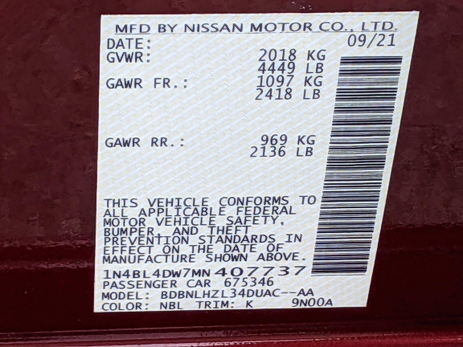 2021 Nissan Altima Vehicle Photo in Pembroke Pines , FL 33084