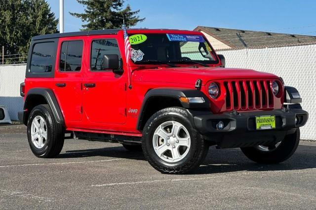 Used 2021 Jeep Wrangler Unlimited Sport S with VIN 1C4HJXDN5MW592190 for sale in Lebanon, OR