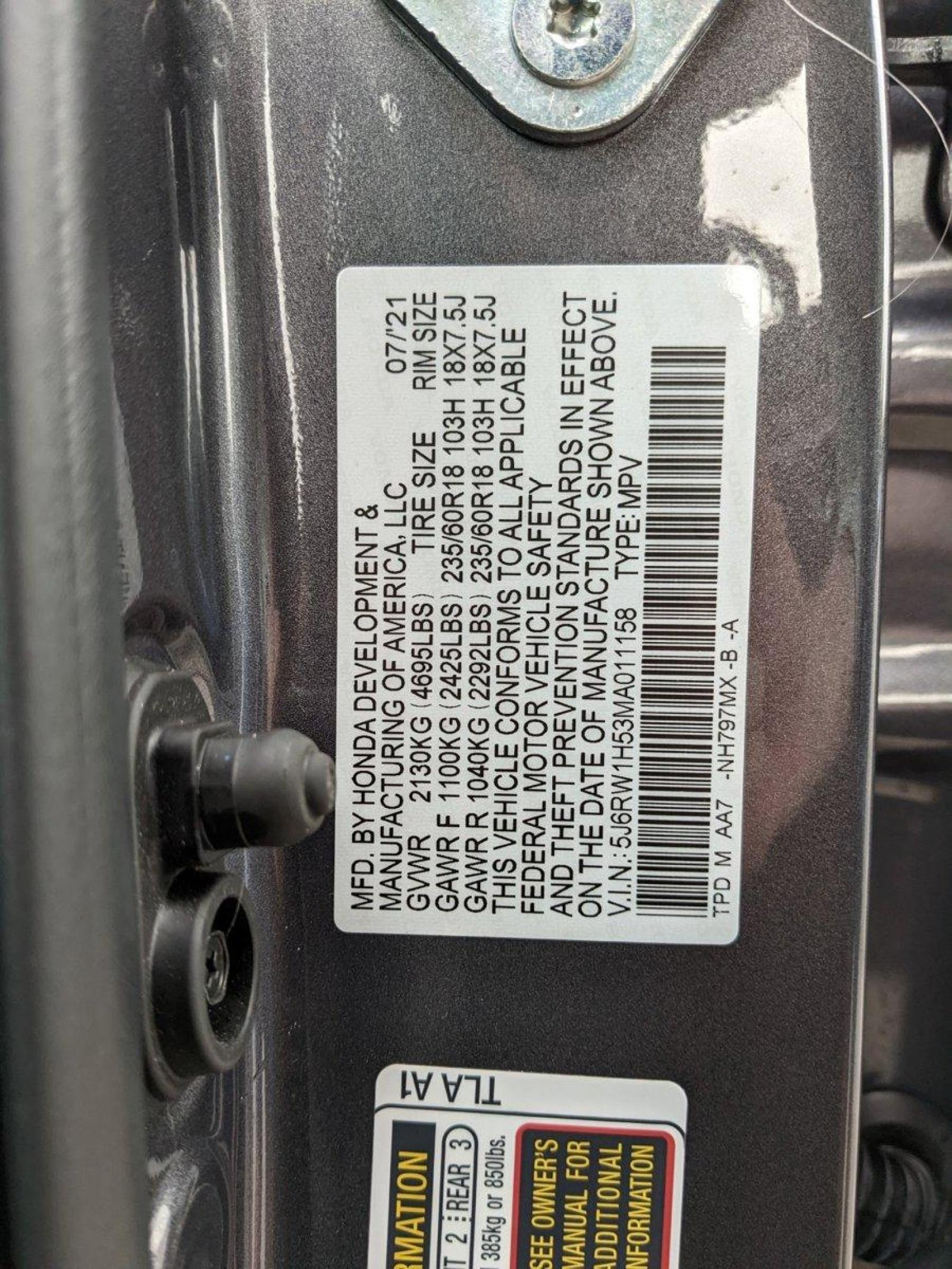 2021 Honda CR-V Vehicle Photo in ORLANDO, FL 32808-7998