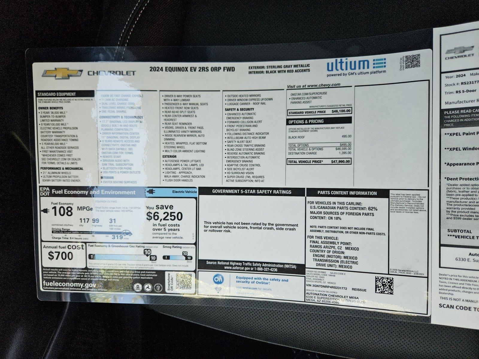 2024 Chevrolet Equinox EV Vehicle Photo in MESA, AZ 85206-4395