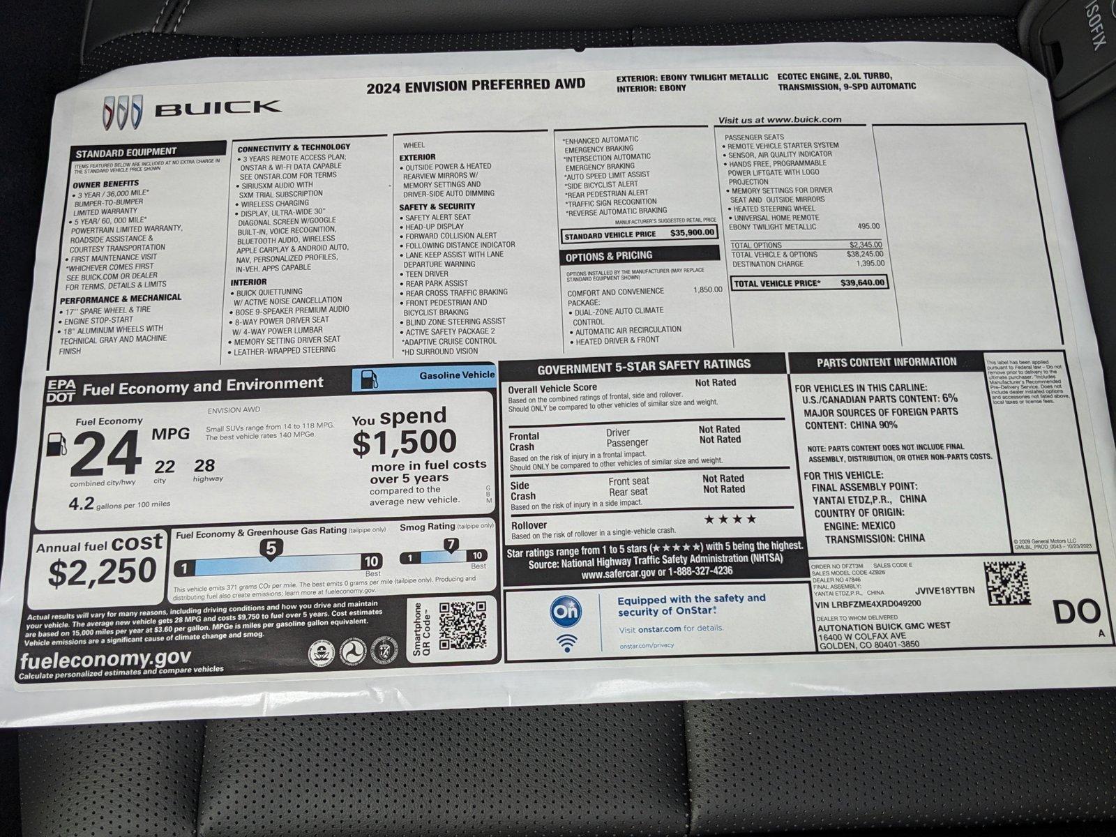 2024 Buick Envision Vehicle Photo in GOLDEN, CO 80401-3850