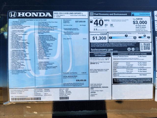 2025 Honda CR-V Hybrid Vehicle Photo in Denison, TX 75020