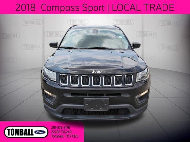 Used 2018 Jeep Compass Sport with VIN 3C4NJCAB5JT250777 for sale in Tomball, TX