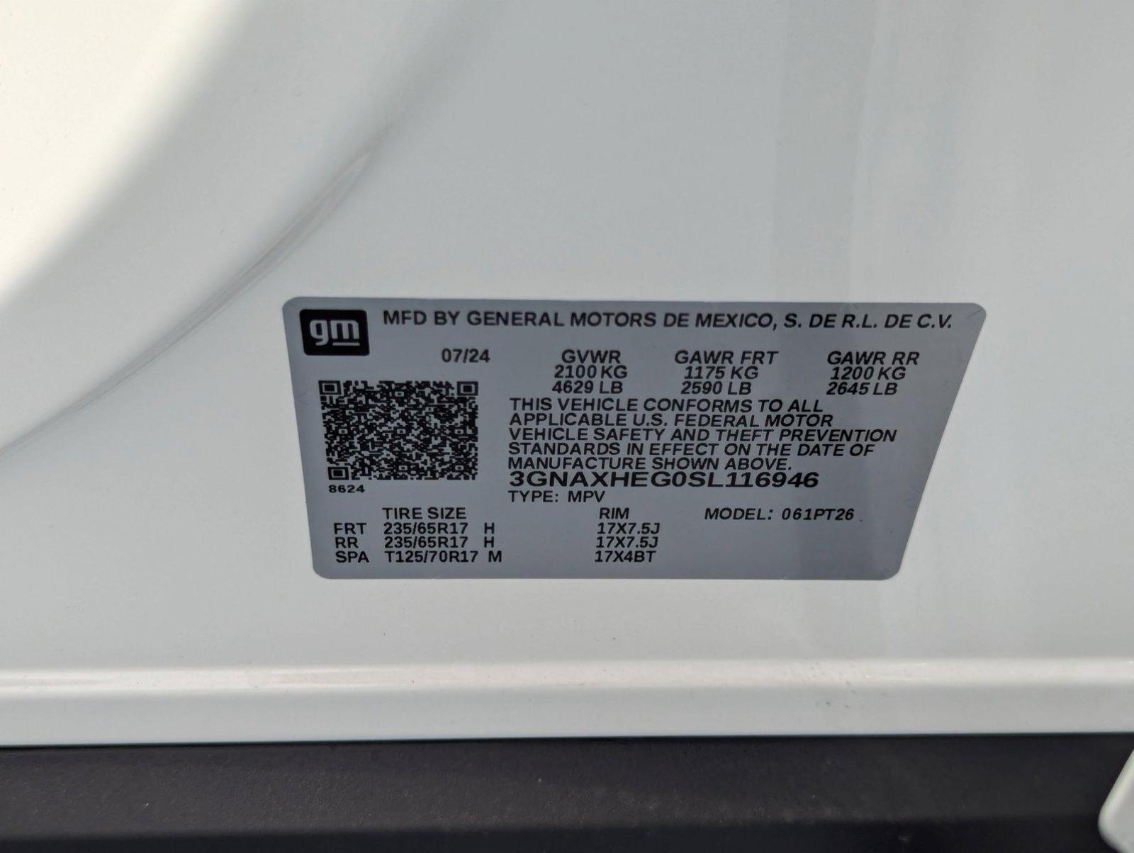 2025 Chevrolet Equinox Vehicle Photo in PEMBROKE PINES, FL 33024-6534