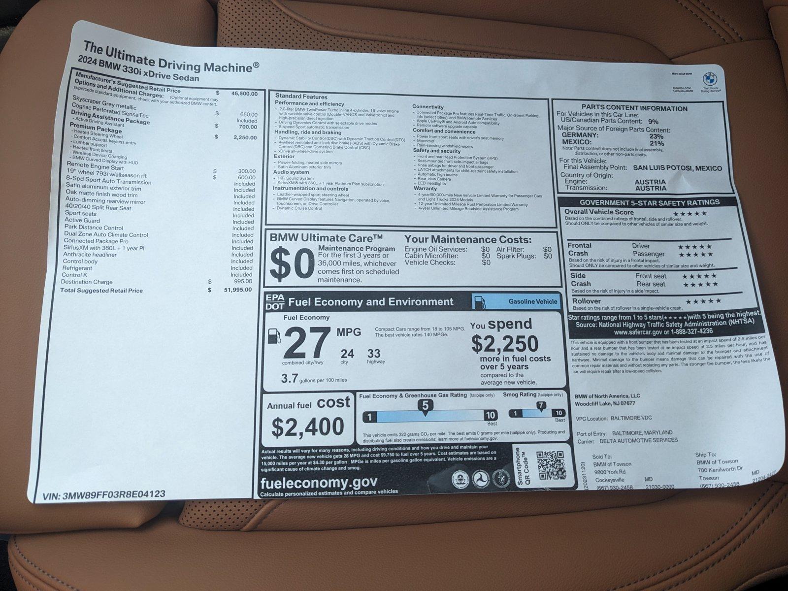 2024 BMW 330i xDrive Vehicle Photo in Towson, MD 21204