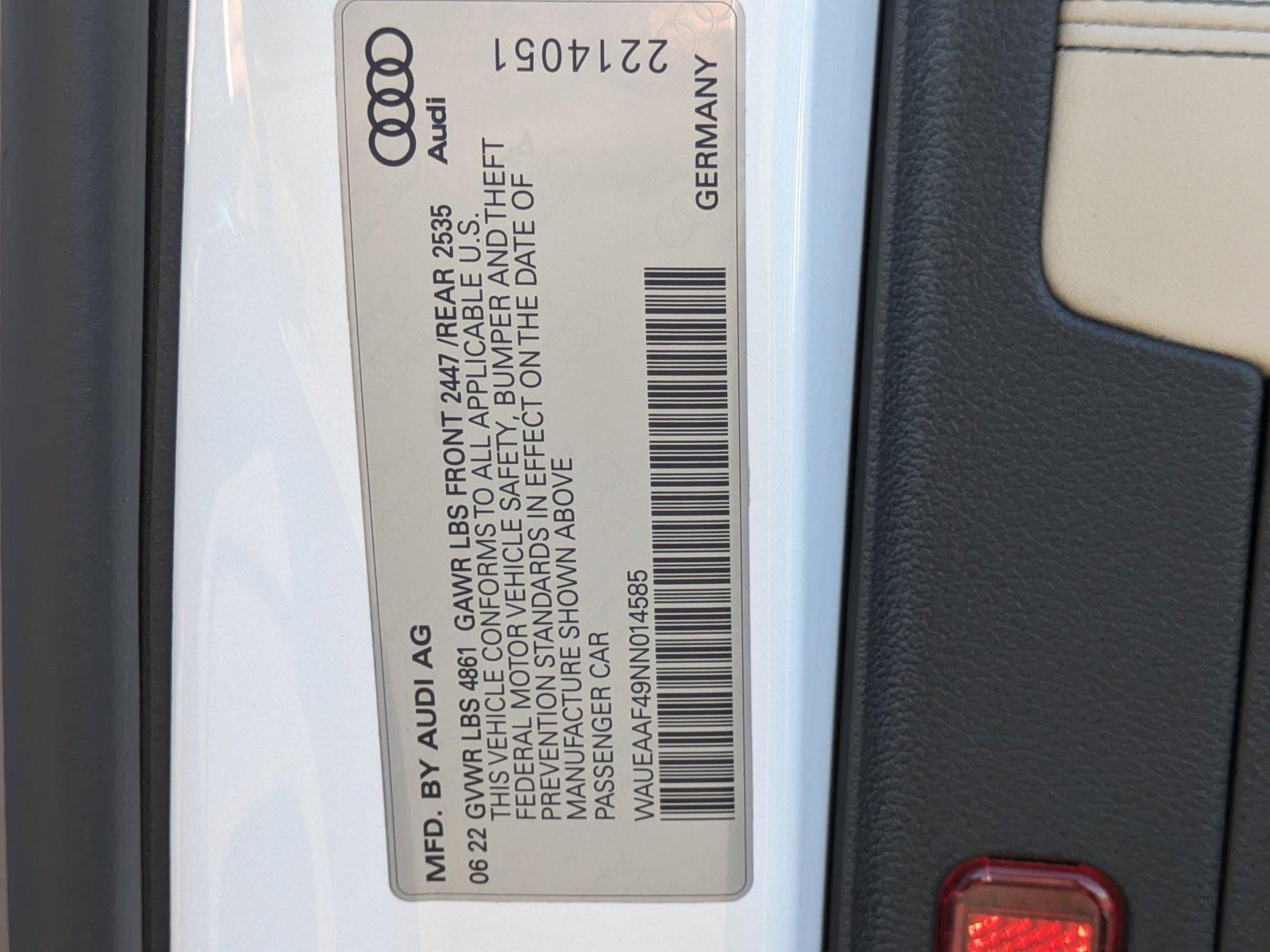 2022 Audi A4 Sedan Vehicle Photo in Clearwater, FL 33761