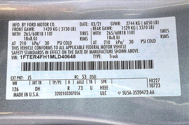 2021 Ford Ranger Vehicle Photo in TOPEKA, KS 66609-0000