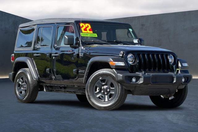 Used 2022 Jeep Wrangler Unlimited Sport with VIN 1C4HJXDN4NW257987 for sale in Dublin, CA