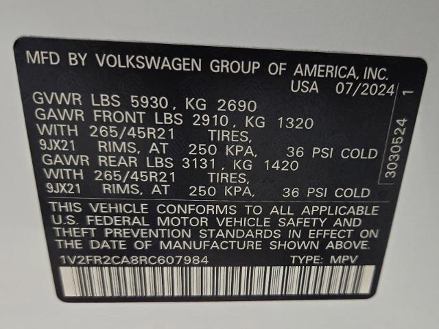 2024 Volkswagen Atlas Vehicle Photo in Weatherford, TX 76087