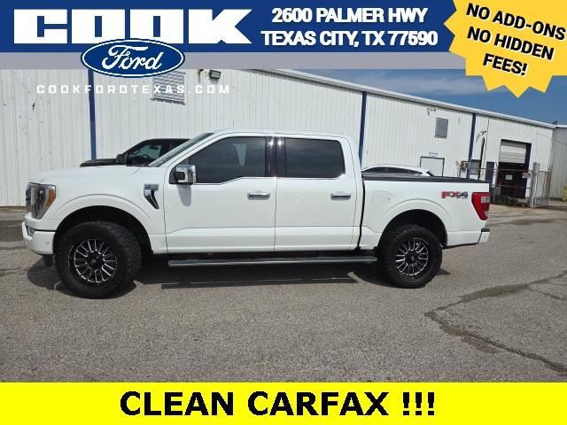 Certified 2022 Ford F-150 Platinum with VIN 1FTFW1E89NFB09896 for sale in Texas City, TX