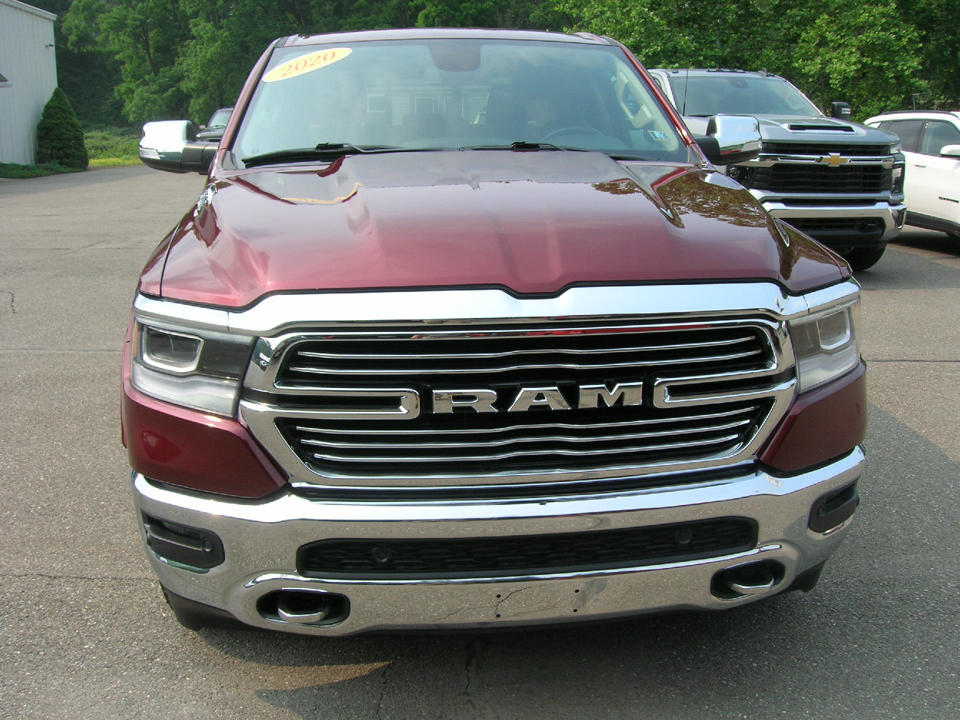 Used 2020 RAM Ram 1500 Pickup Laramie with VIN 1C6SRFJT7LN328704 for sale in Troy, PA